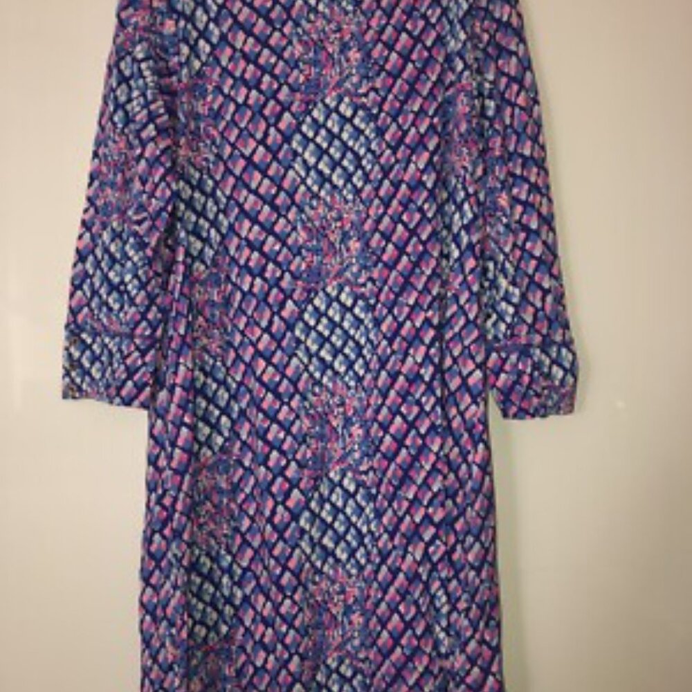 Lilly Pulitzer Sophie Dress XL Royal Purple Pop Up Toe Pineapple Print - Picture 2 of 3